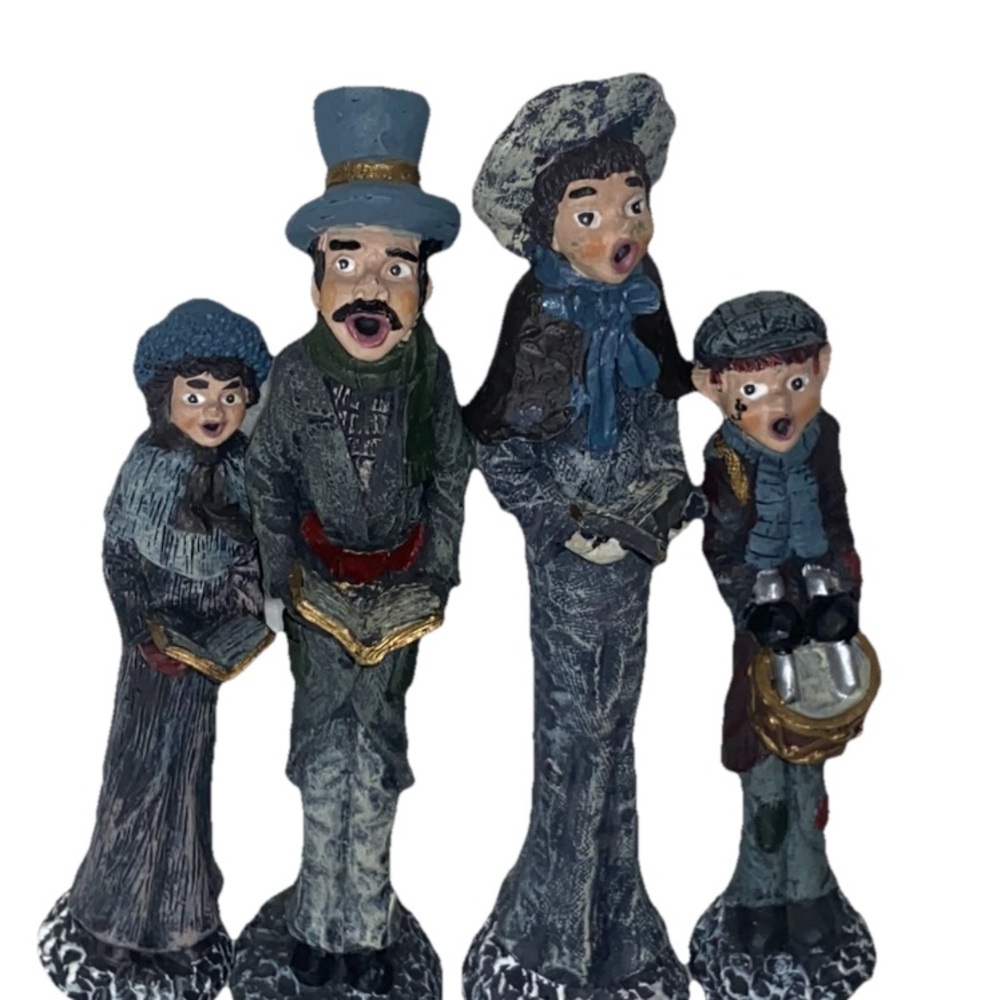 Vintage Victorian Christmas Caroler Figurines – Set of 4 Holiday Décor